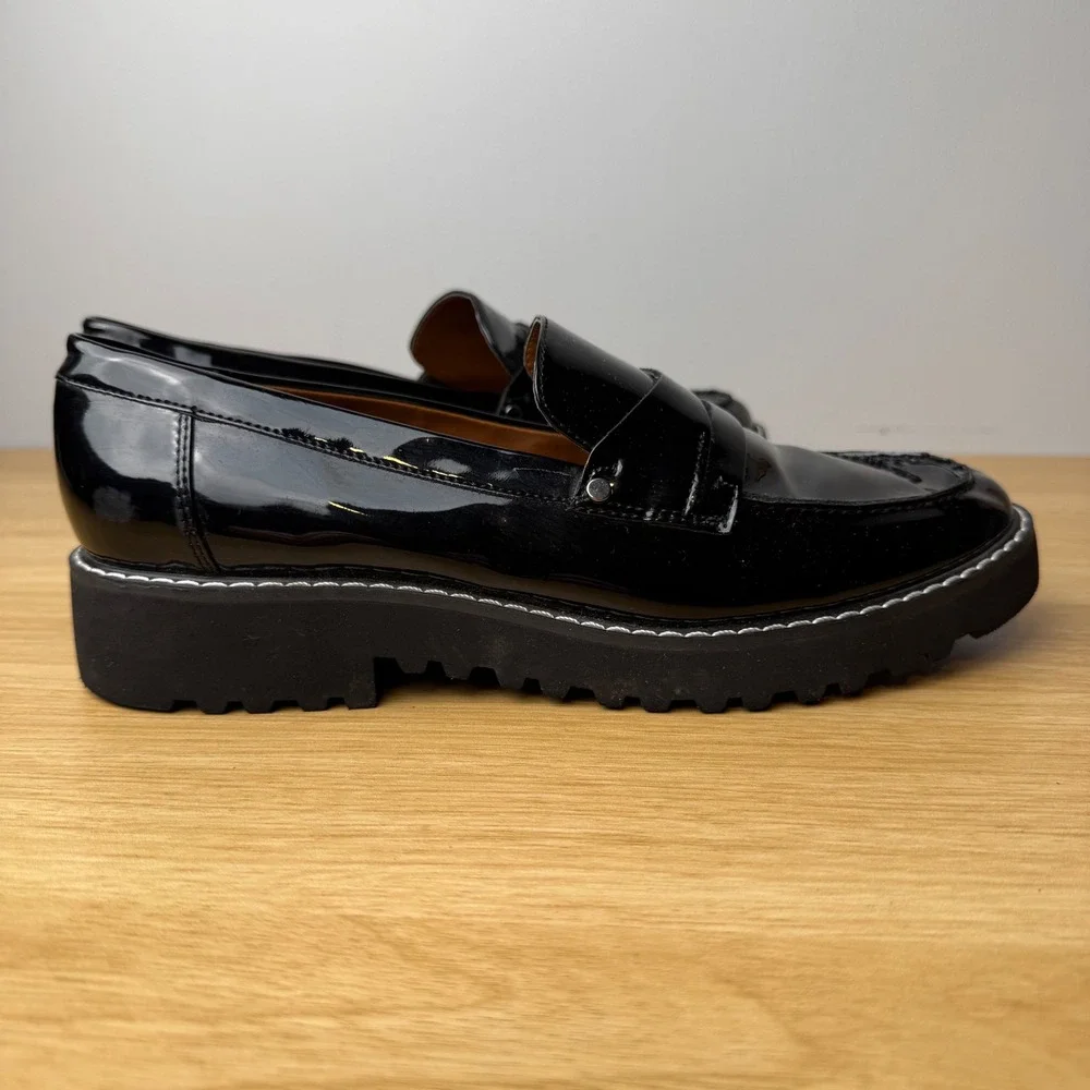 Franco Sarto Womens Cassandra Loafers 7.5 Dark Acedemia School Girl Grunge Goth